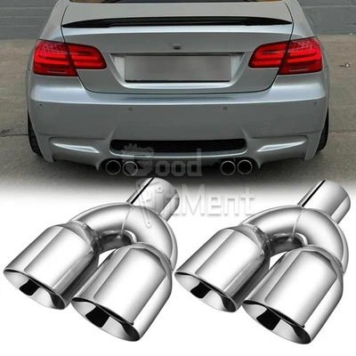 Para 5 Series E60 E61 F10 530i 540i 9,5" tubo de escape quádruplo 2,5" em 3,5" saída - Imagem 1 de 4