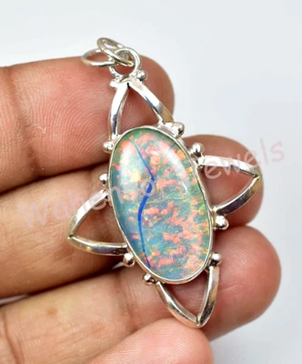 925 Pendente Argento Sterling 28.35 CT Naturale Monarch Opale di Fuoco Cabo - Immagine 1 di 4