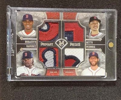 2017 Topps Museum Collection Primary Pieces Quad Relic Red Sox  /99 Pedey Betts - Image 1 of 3