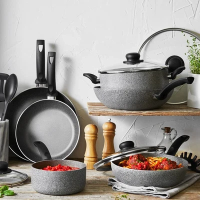 BALLARINI Asti by HENCKELS 10-pc Aluminum Nonstick Cookware Set, Made in Italy