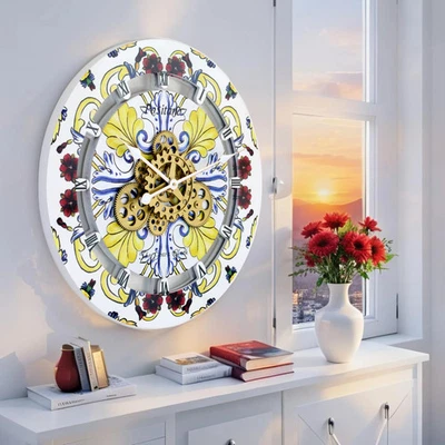 The Gears Clock ITALY LINE WALL CLOCK ROUND 36 INCH POSITANO - Image 1 of 4