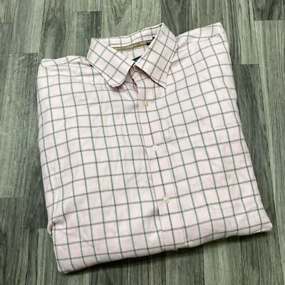 BOBBY JONES Button Down Pink Plaid Dress Shirt Men's Size Large - Image 1 of 4
