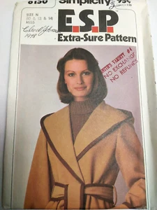 Jacket Hooded Wrap Tie N 10 12 14 Simplicity 8150 ESP Sewing Pattern UC VTG 70s - Picture 1 of 6