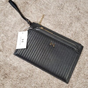 Halston Black Wallet Coin Purse Credit Card Holder with extra mini bag NWT