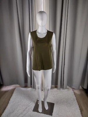 Josephine Chaus 女式橄榄绿色套衫无袖衬衫,尺寸 L — 第 1/4 张图片