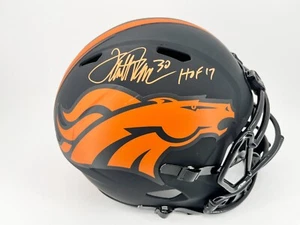 Terrell Davis Autographed Denver Broncos Replica Eclipse Helmet Radtke Sports - Picture 1 of 7