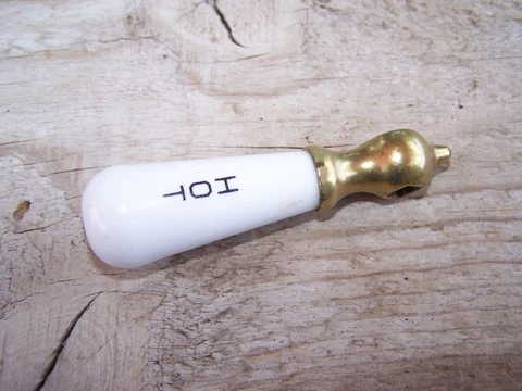 Authentic Antique Vintage Salvage Porcelain Hot / Cold Water Faucet Handle Cover