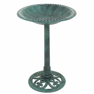 28" Durable Bird Bath Feeder Scallop-like 0.8 Gal Watter Outdoor Patio Decor - Picture 1 of 11