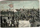 Coronado California c1900 Tent City People Crowd Large Flag Vintage Postcard