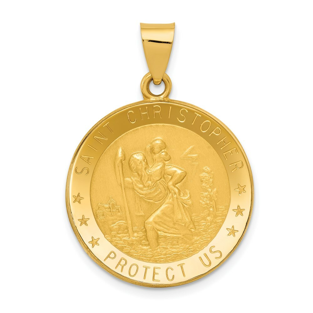 14k Yellow Gold Mother Teresa Medal 