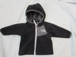 NORTH FACE baby boys 0-3 month black Chimborazo hoodie fleece jacket NEW $65 - Picture 1 of 2