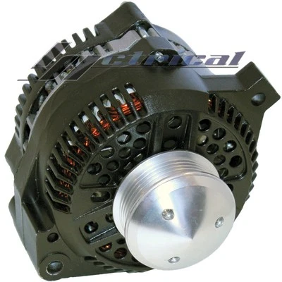 HIGH OUTPUT 200 AMP ALTERNATOR For FORD MUSTANG CUSTOM BLACK 6G BILLET PULLEY - Image 1 of 2