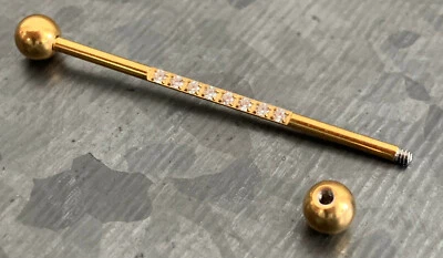 Juego de 1 pieza CNC forrado gemas circonita cúbica barra industrial 38 mm 1,5" 1 y 1/2" Foto 1 de 4