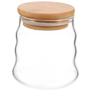 Sealed Wooden Cover Glass Jar Coffee Canisters with Airtight Lids Tea - Picture 1 of 12