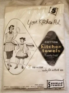 Vintage Kitchen Towels Still sealed! Excello Your Kichen Pal 5 pack 18x34 - Picture 1 of 8