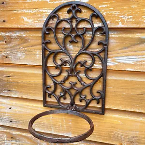 Barock Topfhalter Gusseisen Wand Vintage Halterung Outdoor Garten Wand Pflanze Blume - Bild 1 von 7