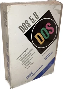 IBM DOS 5.0 (Version 5.00.1) Sealed in Box (3.5" Install Disks) Vintage 1992 NOS - Picture 1 of 5