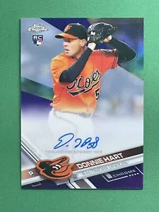 2017 Topps Chrome Baseball DONNIE HART RC ROOKIE AUTO PURPLE REFRACTOR /250 - Picture 1 of 5