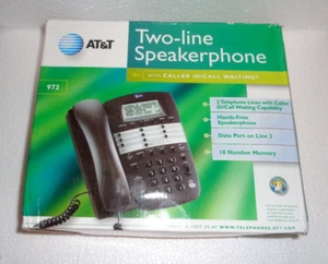 New AT&T Two Line Speakerphone Caller ID Waiting Telephone Model#972