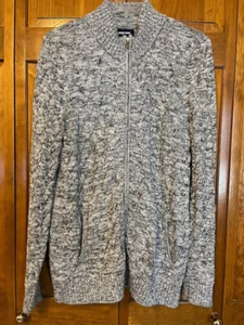 Land's End Women's Gray/White Marble Drifter Cardigan Sweater SZ MED  - Picture 1 of 2