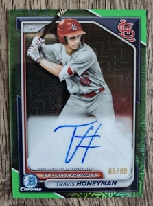 Travis Honeyman Auto St. Louis Cardinals Green Bowman Chrome Mojo 65 /99 - Picture 1 of 2