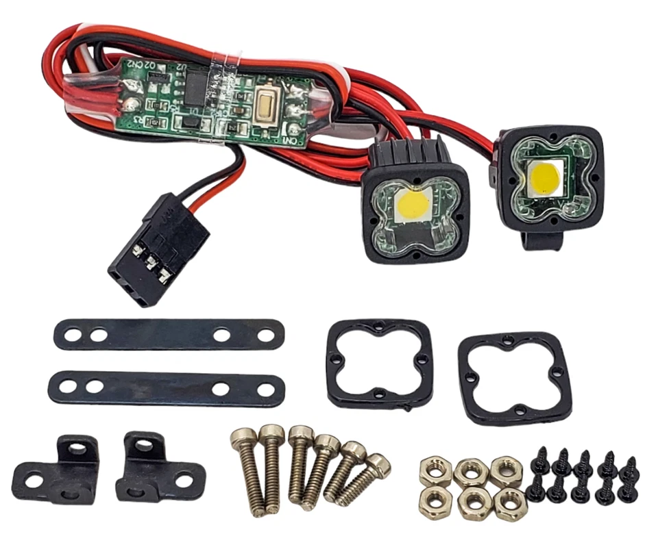 NHX RC LED 5050 Pod Light Bars w/ Control (2) Solid White TRX-4 SCX10 CEN F450