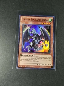 YuGiOh! Heraldic Beast Amphisbaena WSUP-EN003 Super Rare 1st Edition Holo - Picture 1 of 2