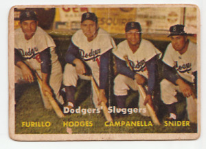 Topps 1957 Furillo / Hodges / Roy Campanella / Duke Snider #400 Brooklyn Dodgers