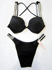 Victoria Secret BOMBSHELL SHINE Pushup STRING BIKINI SWIM SUIT 34 36 B D S M Set - Picture 1 of 9