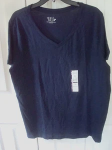 Damen Plus T-Shirt Größe 2X Marineblau 100 % Pima Baumwolle - Bild 1 von 2