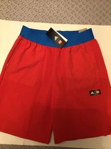 Adidas U Lego Sz L Classic Training Shorts H26664 Kids 13-14 Bright Red Blue New - Picture 1 of 6