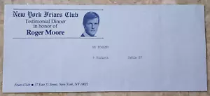 Vintage New York Friars Club - Roger Moore - Testimonial Dinner Tickets Envelope - Picture 1 of 4
