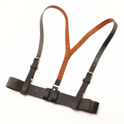 PU Faux Leather Waist Belt Body Harness Adjustable Strap Chest Vest Corset Black - Image 1 of 4