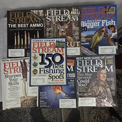 Field and Stream magazines lot of 7 magazines Year 2007 Hunting Fishing Camping - Image 1 of 4