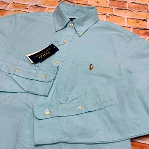 Polo Ralph Lauren Classic Fit The Iconic Oxford Shirt Long Sleeve Aegean Blue S - Picture 1 of 4