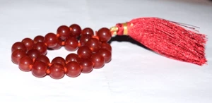 Rubí Corindón Piedra Preciosa Lisa Redonda 9 mm 27 Cuentas Oración Gurú Mano Japa Mala - Imagen 1 de 8