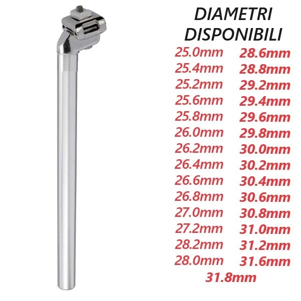 REGGISELLA CANOTTO Tubo SELLA in ALLUMINIO per Bicicletta / TUTTI I DIAMETRI - Immagine 1 di 1