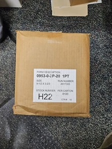 Perforated Continuous Paper - three part - 9 1/2" X 3 2/3" 8100 Count H22 - Picture 1 of 4