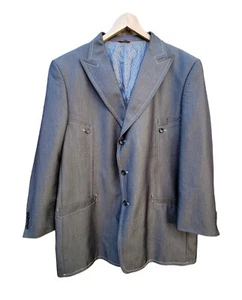 T-Fusion Distinctive Fine Tailored Men's 3 button Gray Blazer Suit Size-54 L - Picture 1 of 6
