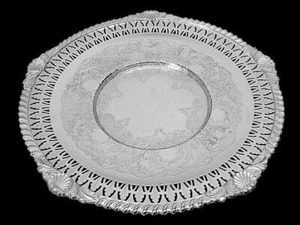 Vintage Rideau Silver Plated Pierced Serving Plate - Picture 1 of 3