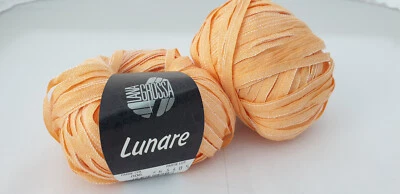450 g Lunare Lana Grossa Fb6 orange SONDERPREIS Baumwolle Bändchen Garn Stricken - Bild 1 von 3