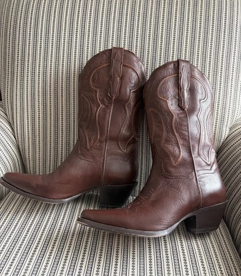 Dan Post Women’s Mataya Cowboy Boots Brown Leather Size 7.5M Cowgirl Embroidered - Image 1 of 4