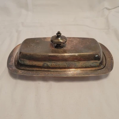 Plato de mantequilla barroco vintage Wallace plateado ~ 3 piezas Foto 1 de 4