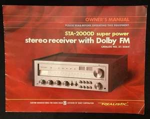 RADIO SHACK STA-2000D RICEVITORE STEREO MANUALE D'USO - Foto 1 di 8