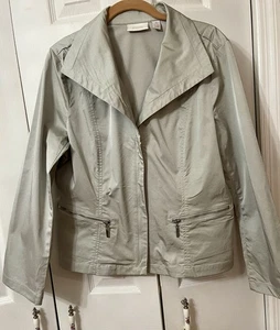 Giacca Chico's taglia 3 (US 16/18) Carlynn grigio argento metallizzato pre-❤️ - Foto 1 di 9