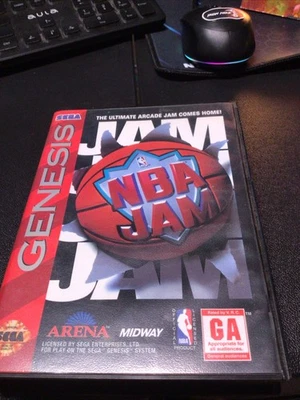 NBA Jam Sega Genesis 1994 Complete Game Case Manual Clean and Tested - Image 1 of 4