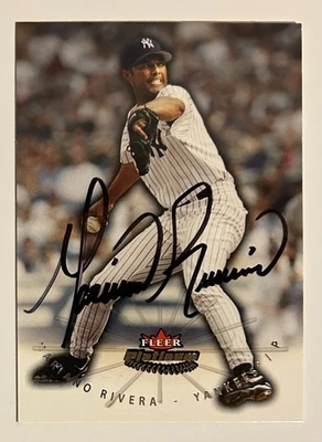 Fleer Platinum 2005 firmado por Mariano Rivera #96 New York Yankees Salón de la fama Foto 1 de 2