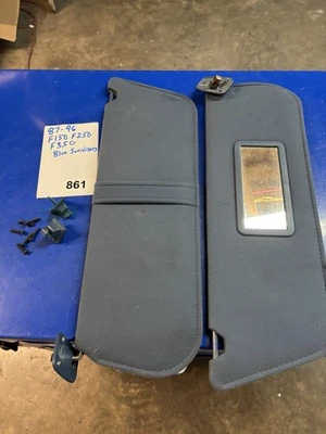 Conjunto de para-sol 1987-1996 Ford F-150 F-250 F-350 Bronco azul par LH RH #861 - Imagem 1 de 2