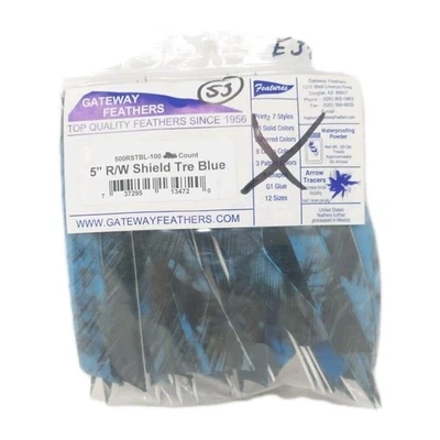 Plumas de flecha de tiro con arco 53 unidades Gateway 5" ala derecha: escudo camuflaje árbol azul Foto 1 de 2