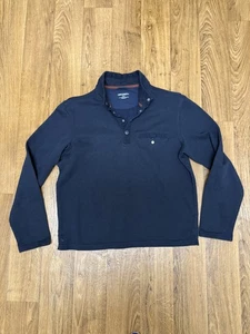 Untuckit Pullover Herren Small Navy Blau Langarm Druckknopf Stehkragen Freizeit - Bild 1 von 6